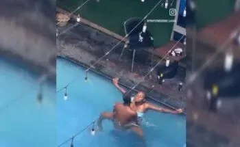 Horny Couple Fuck In Hotel Swimming Pool